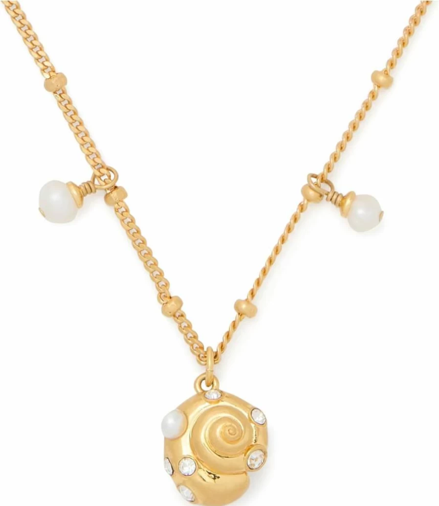Kate Spade New York Beachside Scatter Pendant Necklace - Elegant Gold-Tone Charm Jewelry for Women