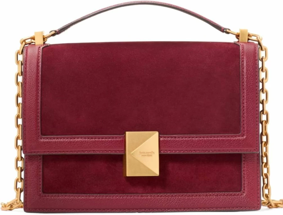 Kate Spade New York Cherry Juice Multi Deco Pebbled Leather Suede Chain Crossbody Shoulder Bag