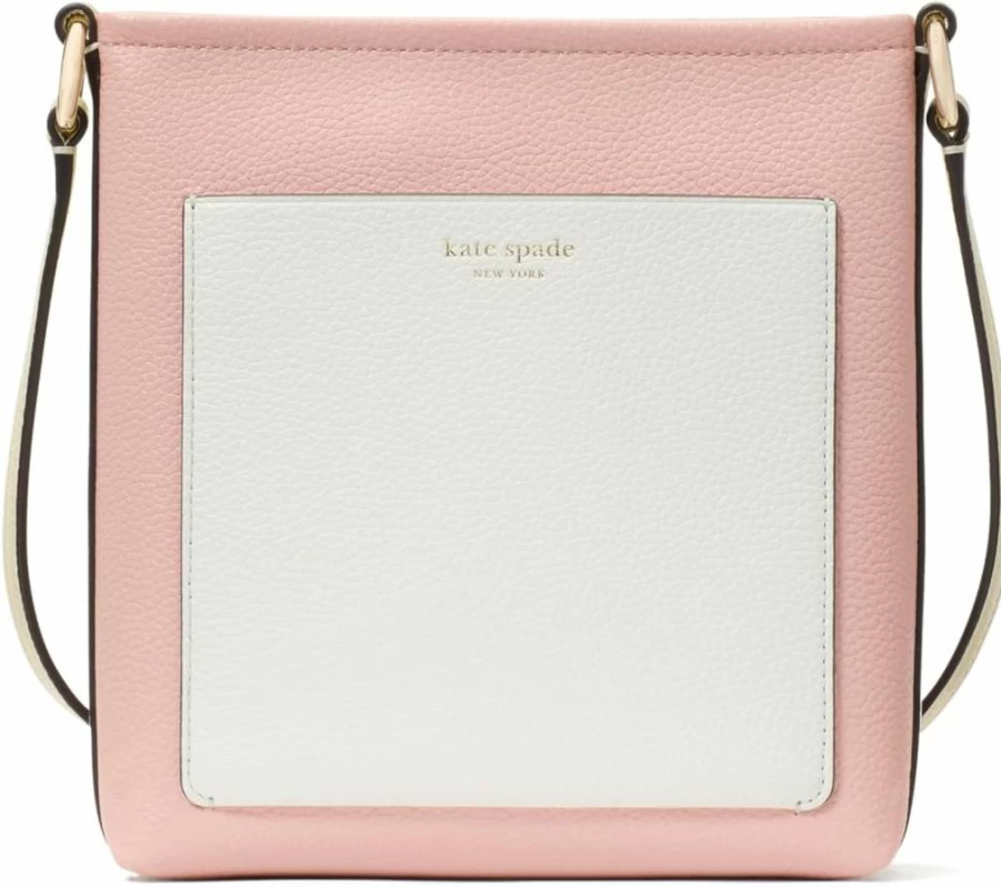 Kate Spade New York Ava Small Leather Crossbody Bag in Rose Smoke Multi Colorblock Design