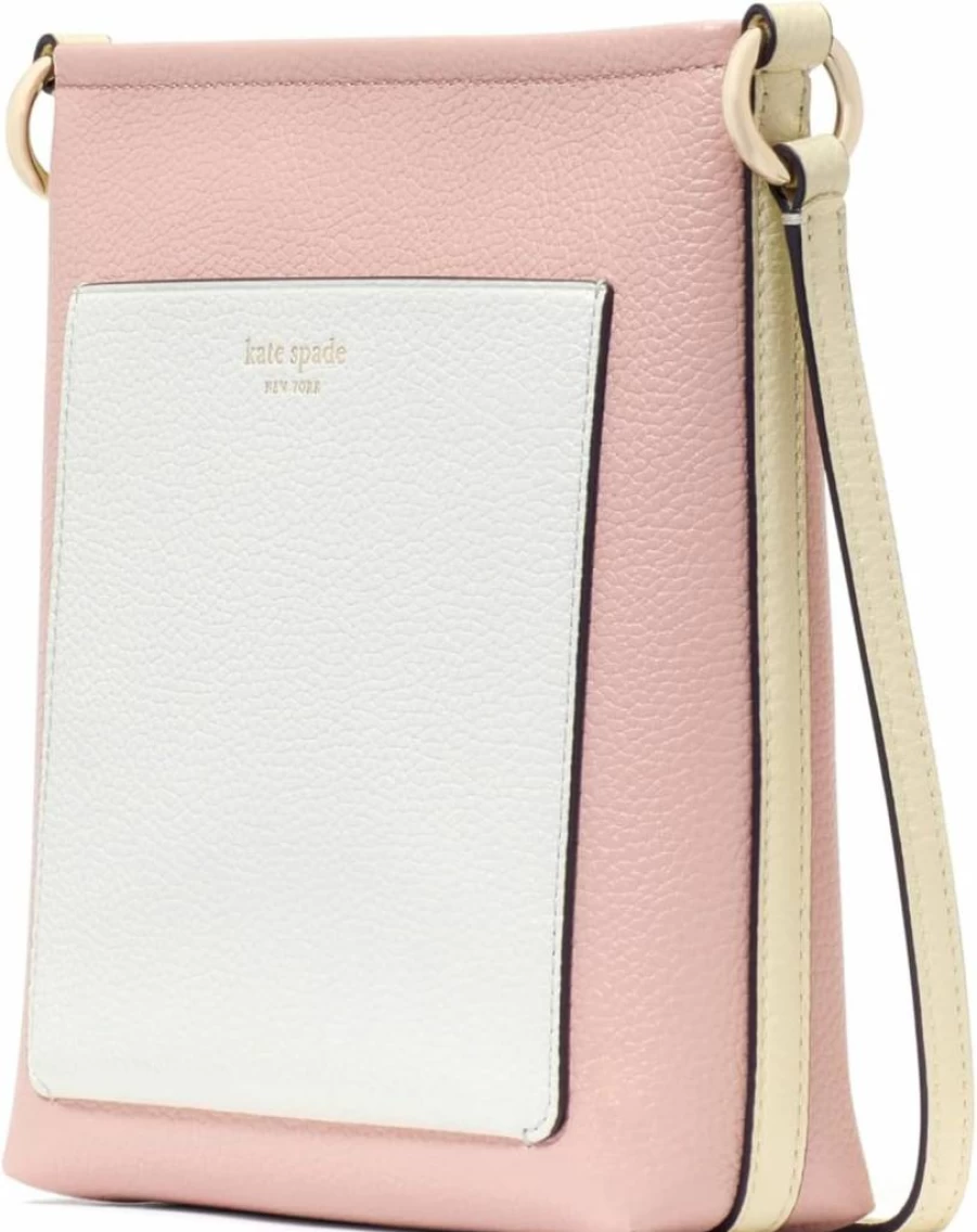 Kate Spade New York Ava Small Leather Crossbody Bag in Rose Smoke Multi Colorblock Design