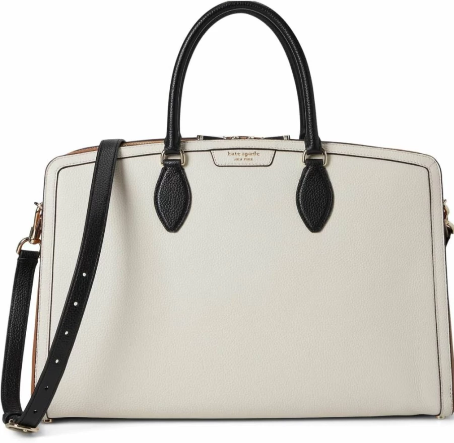 Kate Spade New York Hudson Leather Laptop Bag for Work & Commute - Stylish Pebbled Leather Computer Briefcase