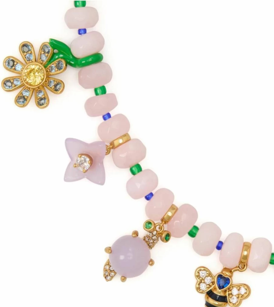 Kate Spade New York Garden Friends Charm Necklace - Floral Pendant Jewelry for Women