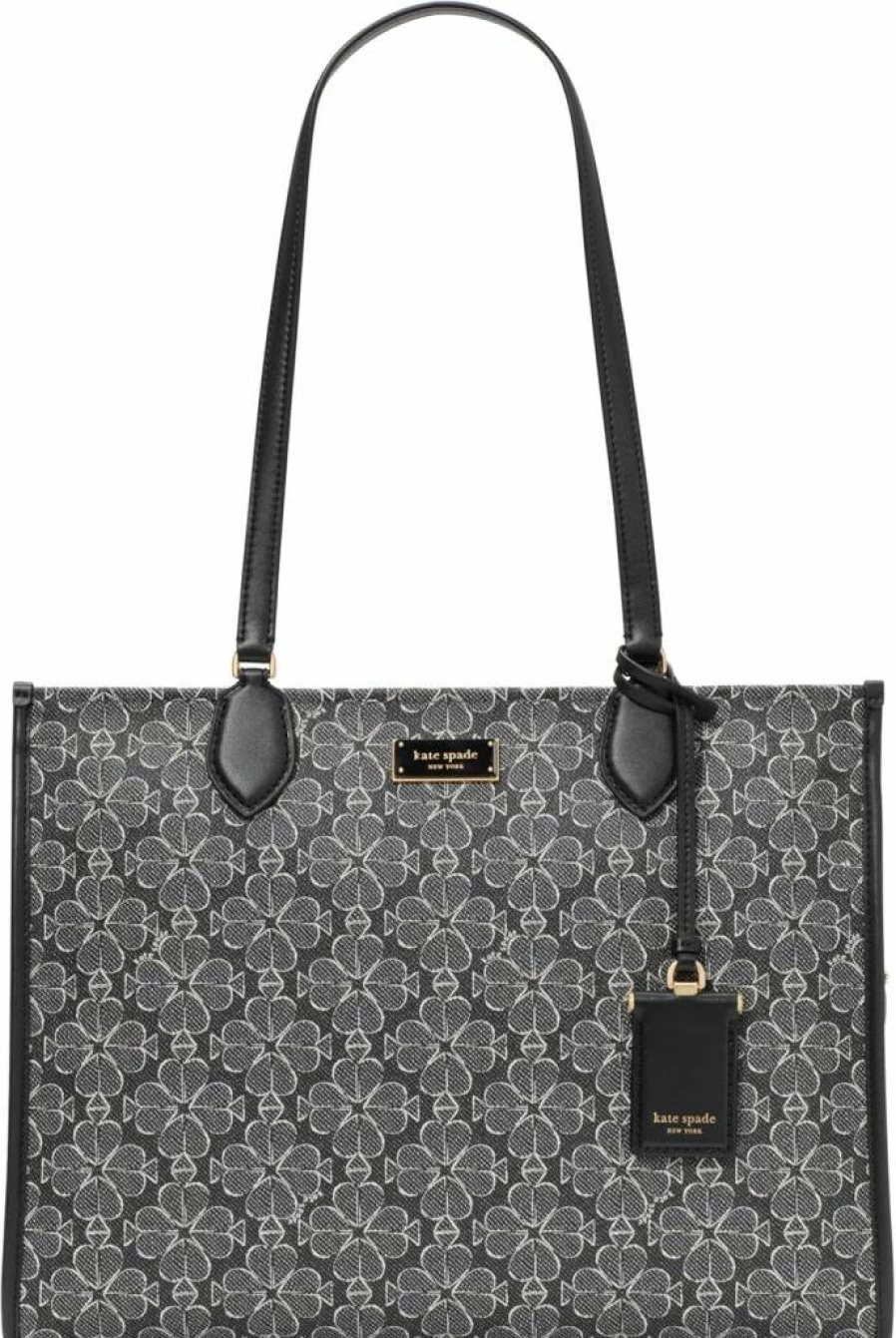 Kate Spade New York Large Market Tote Bag with Spade Flower Coated Canvas Design