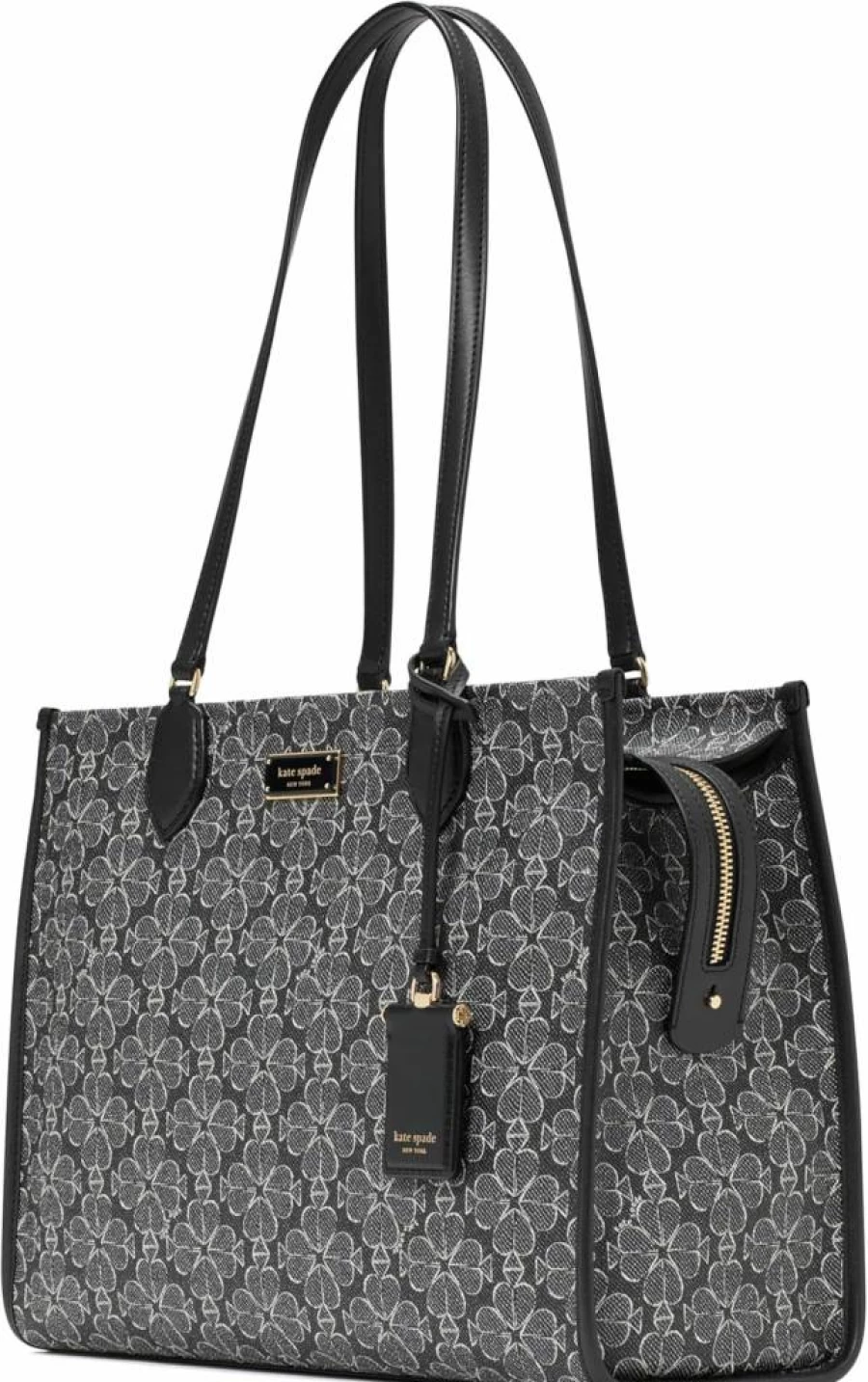 Kate Spade New York Large Market Tote Bag with Spade Flower Coated Canvas Design