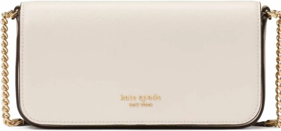 Kate Spade New York Devin Crossbody Bag - Saffiano Leather Wallet with Chain Strap for Women