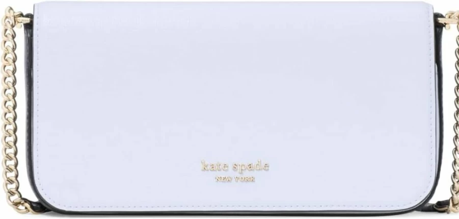 Kate Spade New York Devin Saffiano Leather Crossbody Wallet with Chain Strap, Pale Sapphirine Multi Colorblock Design