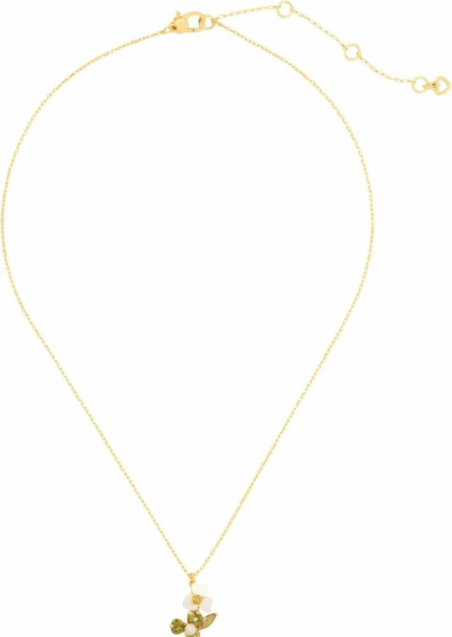 Kate Spade New York Precious Pansy Flower Pendant Necklace - Elegant Floral Jewelry