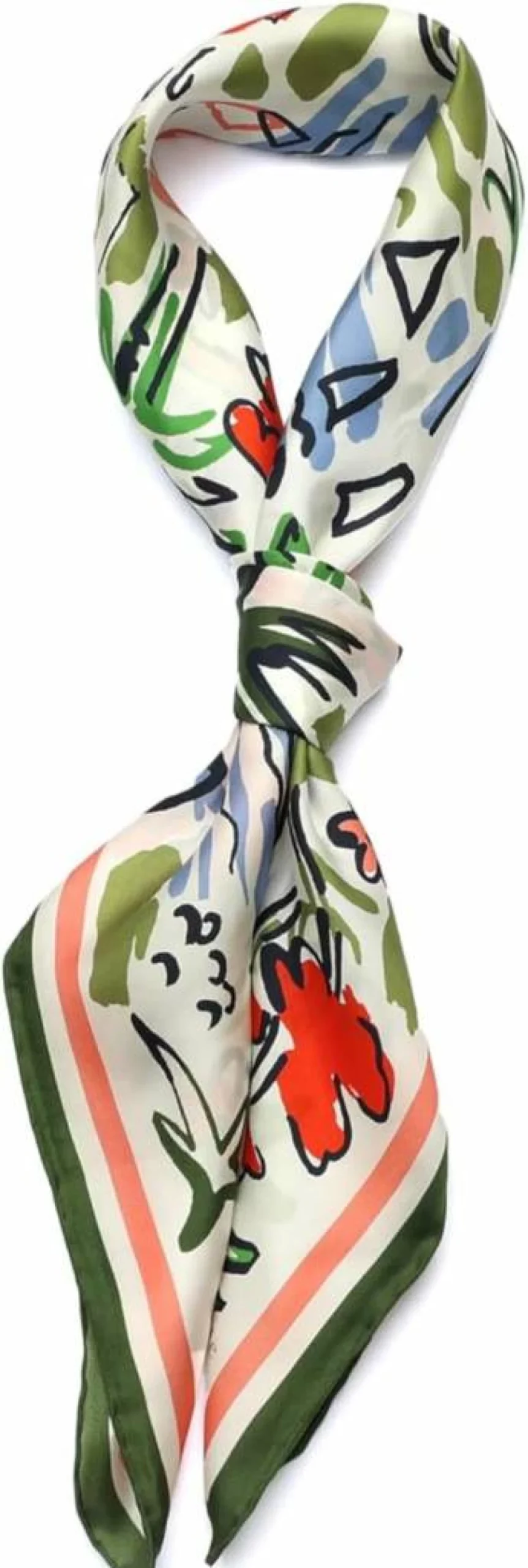 Kate Spade New York Women's Lightweight Silk Scarf - Stylish Coastal Scene Square Fashion Accessory