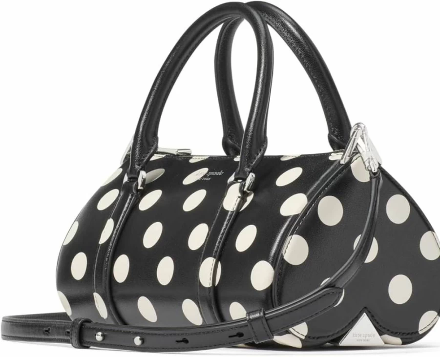 Kate Spade New York Small Barrel Bag - Spade Icon Fine Grain Leather Crossbody Purse for Women