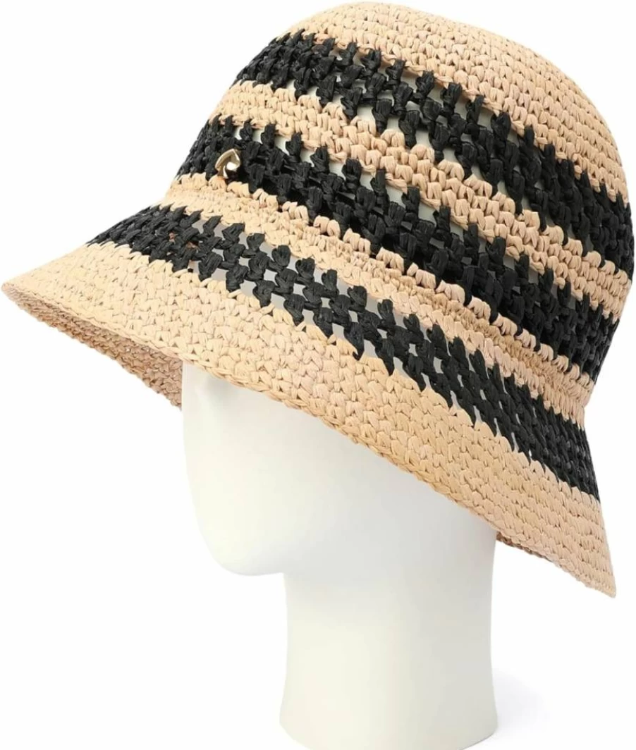 Kate Spade New York Women's Cloche Hat - Striped Summer Fashion Cap, Stylish Sun Hat for Women