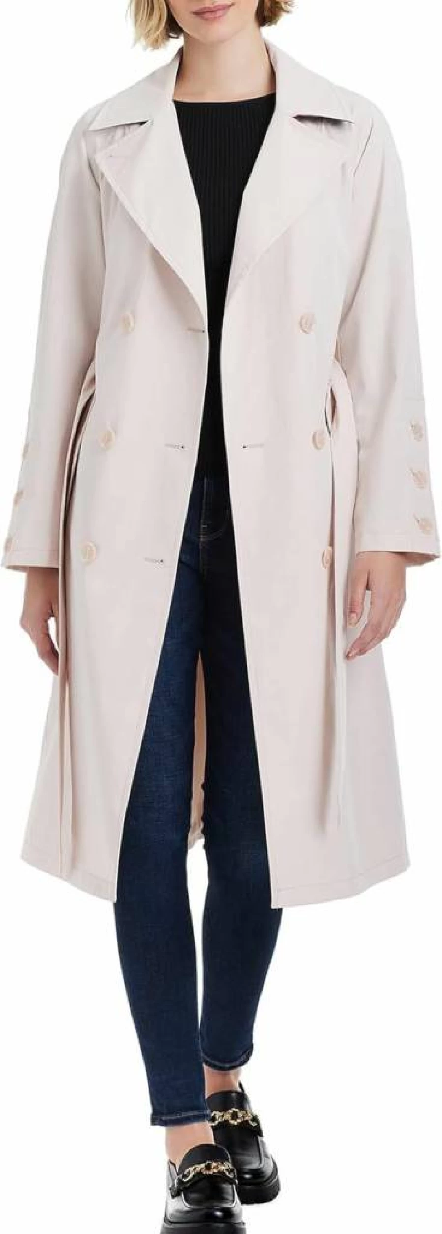 Kate Spade New York Women's Double Breasted Trench Coat - Classic Waterproof Raincoat for Women