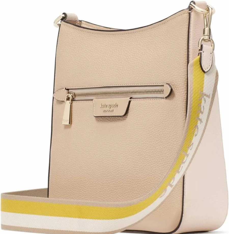Kate Spade New York Hudson Large Leather Crossbody Bag in Colorblock Pebbled Leather