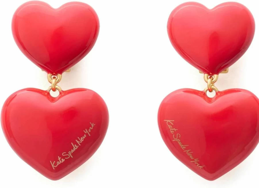 Kate Spade New York Heart Drop Earrings - Sterling Silver Dangle Earrings for Women