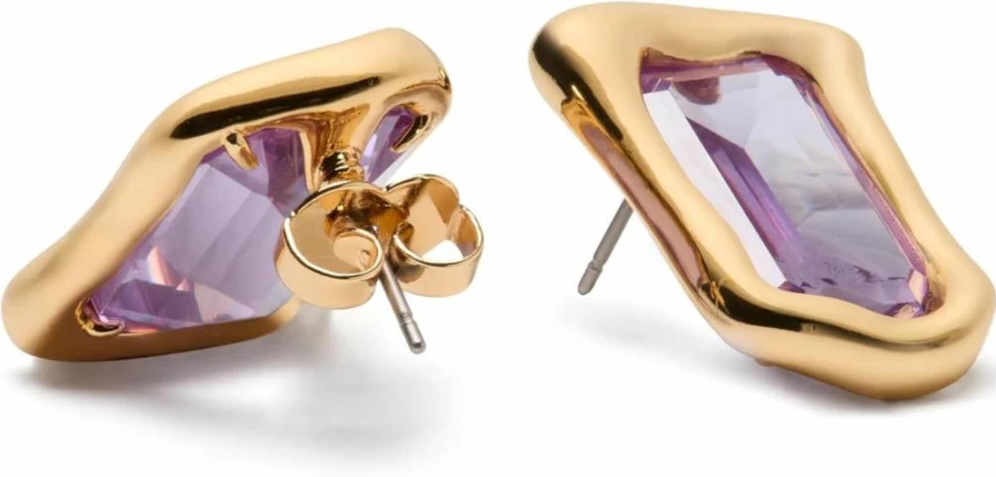 Kate Spade New York Molten Glass Stud Earrings – Sparkling Crystal Accent Studs for Women