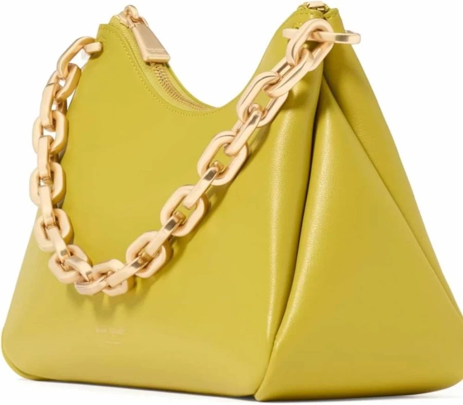 Kate Spade New York Grace Leather Crossbody Bag with Chain Strap - Fine Grain Shoulder Purse for Women