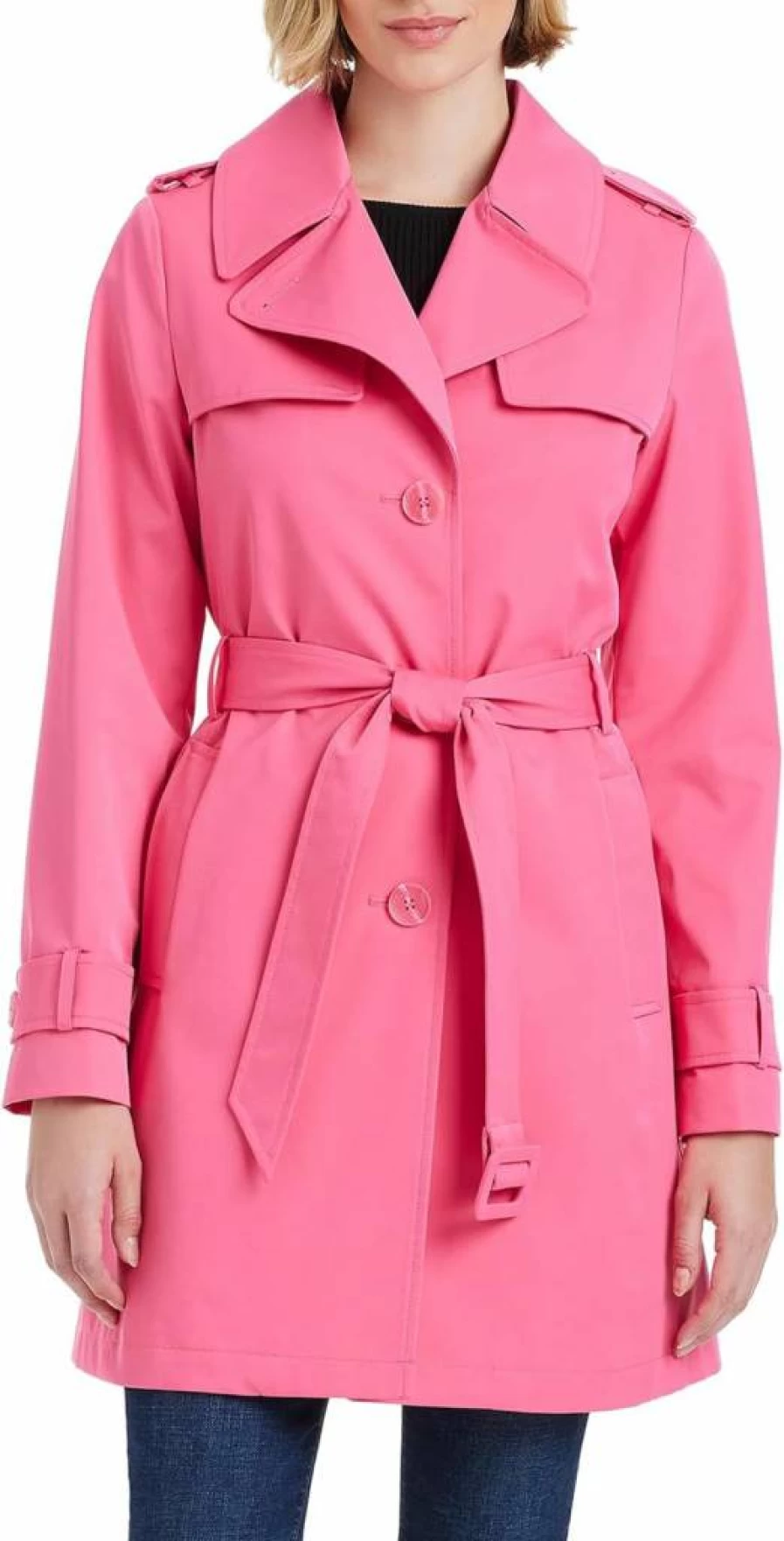 Kate Spade New York Women's Pleated Back Trench Coat | Classic Water-Resistant Jacket for Women