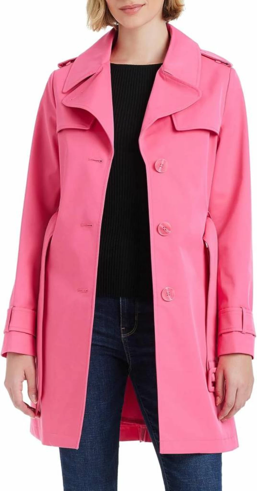 Kate Spade New York Women's Pleated Back Trench Coat | Classic Water-Resistant Jacket for Women