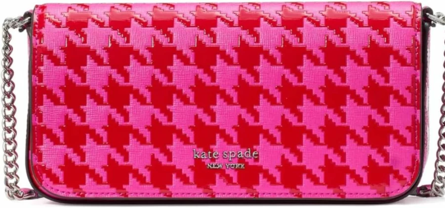 Kate Spade New York Devin Saffiano Leather Crossbody Wallet with Chain Strap for Women