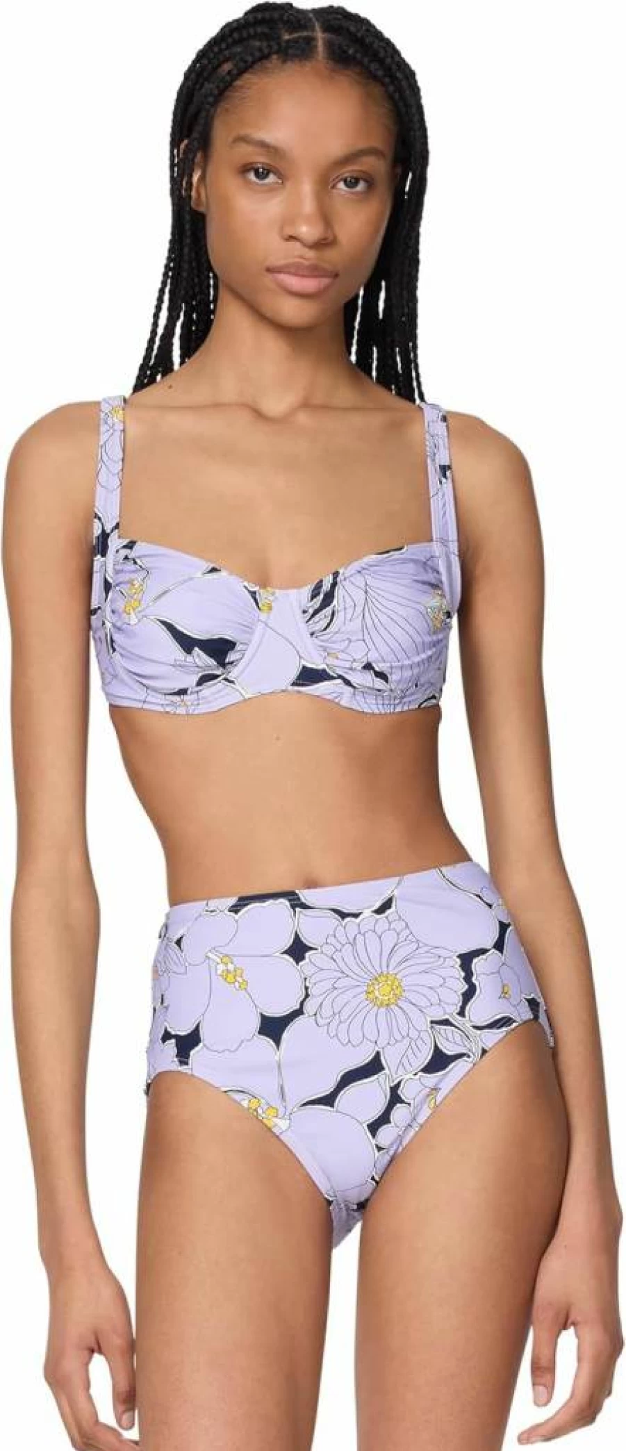 Kate Spade New York Women's Floral Shirred Bralette Top - Coastal Garden Print