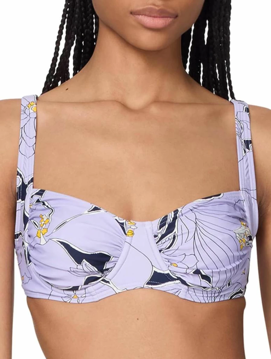 Kate Spade New York Women's Floral Shirred Bralette Top - Coastal Garden Print