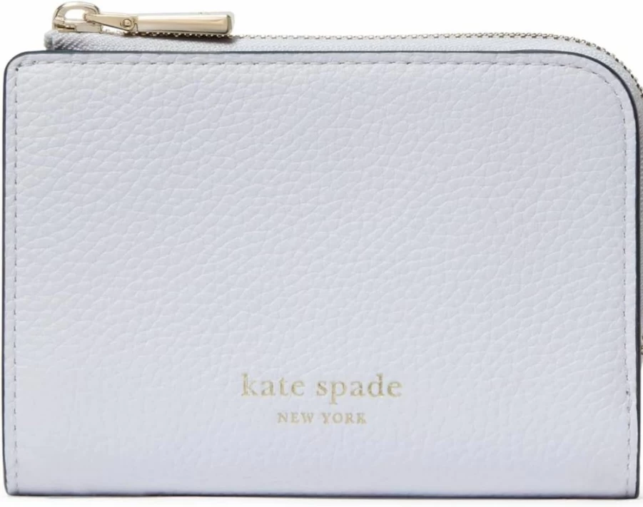 Kate Spade New York Ava Leather Zip Bifold Wallet for Women - Colorblocked Pebbled Design