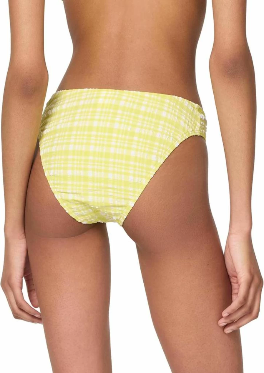 Kate Spade New York Women's High Waisted Plaid Bikini Bottom - Ocean Blue Checkered Swimwear
