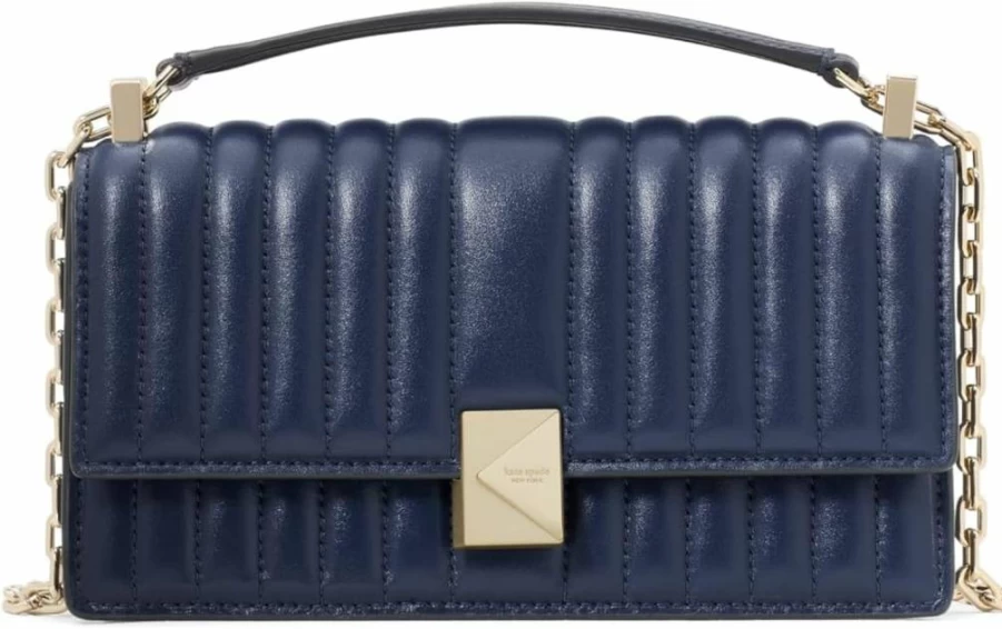 Kate Spade New York Deco Quilted Leather Mini Crossbody Bag with Chain Strap