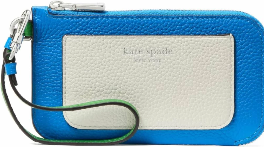 Kate Spade New York Women's Ava Leather Wristlet Card Holder - Colorblocked Pebbled Design