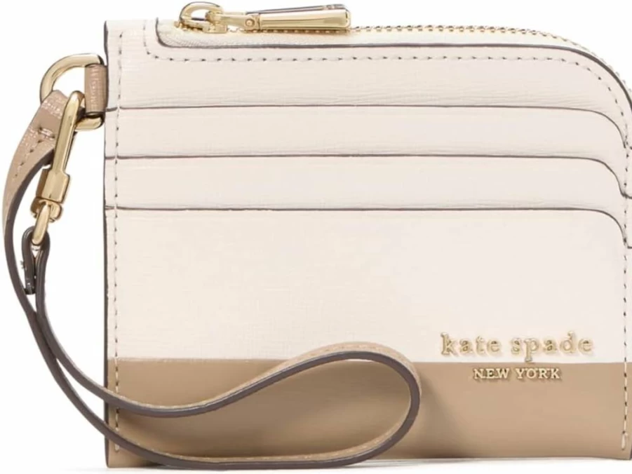 Kate Spade New York Devin Leather Wristlet Card Holder with Coin Pocket