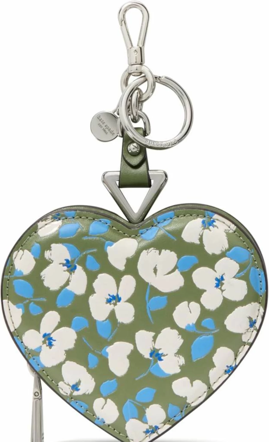 Kate Spade New York Cedar Stand Multi Leather Heart Coin Purse - Embossed Floral Design
