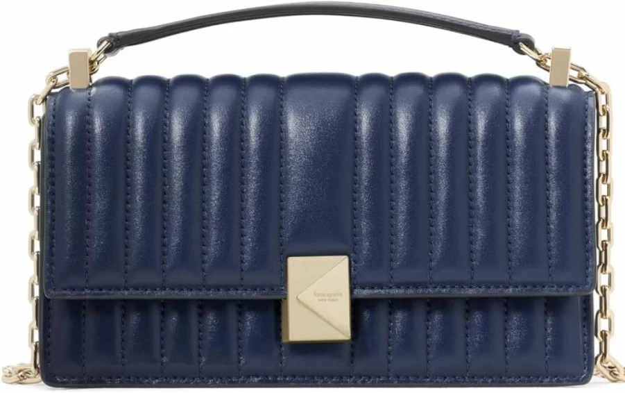 Kate Spade New York Deco Quilted Leather Mini Crossbody Bag with Chain Strap