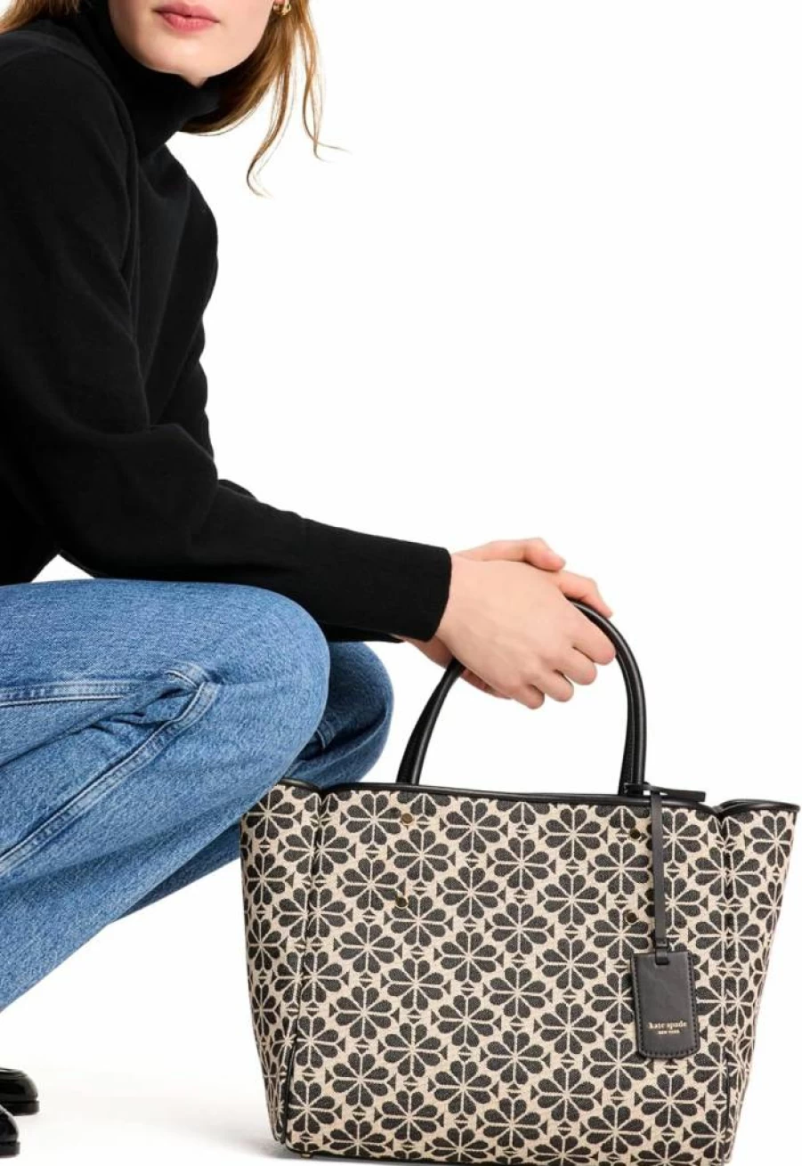 Kate Spade New York Medium Tote Bag with Floral Jacquard Design - Spade Flower Everything Tote for Women