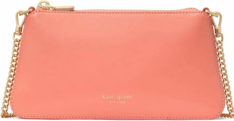 Kate Spade New York Grace Leather Crossbody Bag in Pink Moon | Fine Grain Leather Pochette Handbag for Women