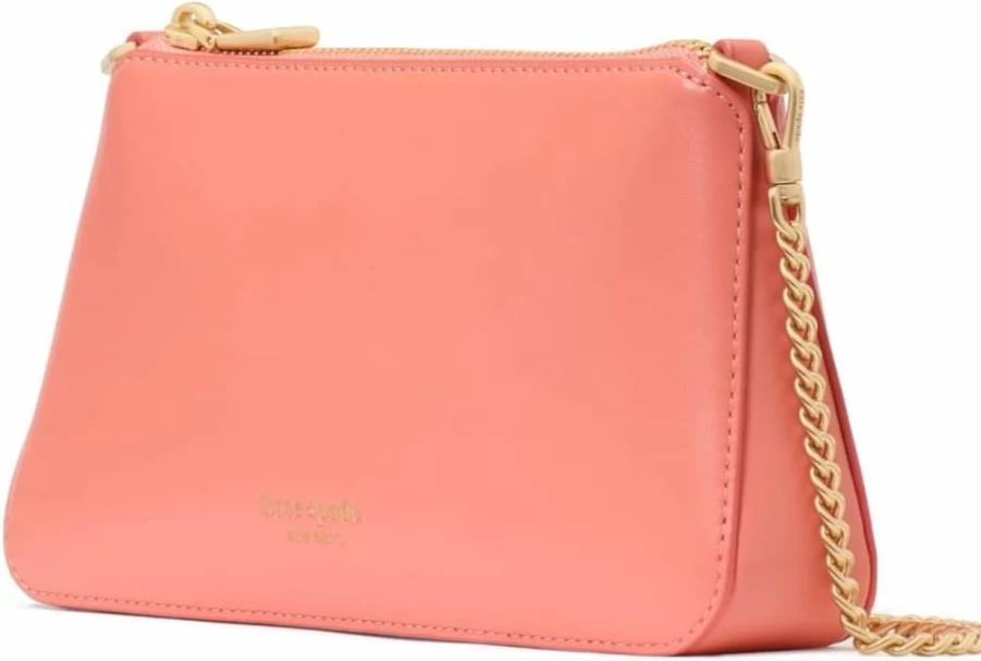 Kate Spade New York Grace Leather Crossbody Bag in Pink Moon | Fine Grain Leather Pochette Handbag for Women