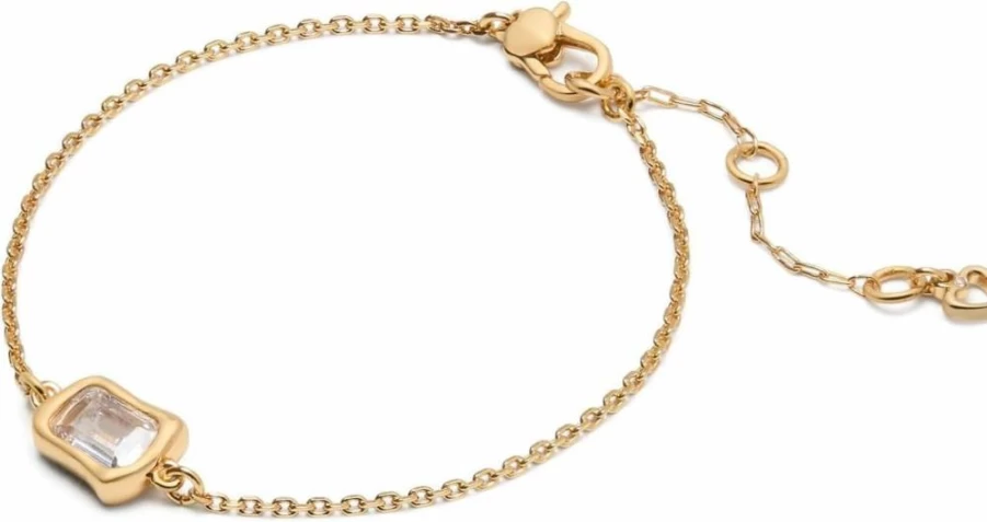 Kate Spade New York Molten Glass Solitaire Bracelet - Elegant Minimalist Gold-Tone Bangle for Women