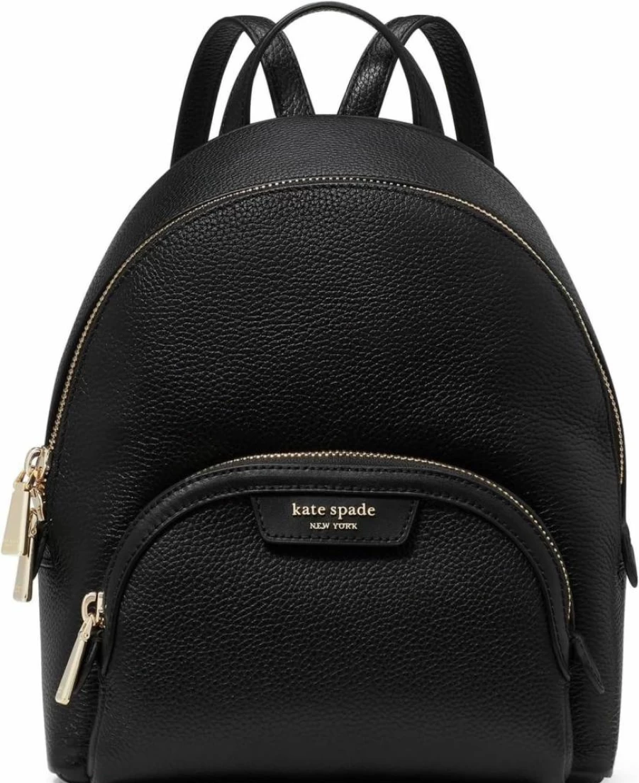 Kate Spade New York Hudson Small Leather Backpack for Women, Pebbled Texture, Stylish and Functional Daypack