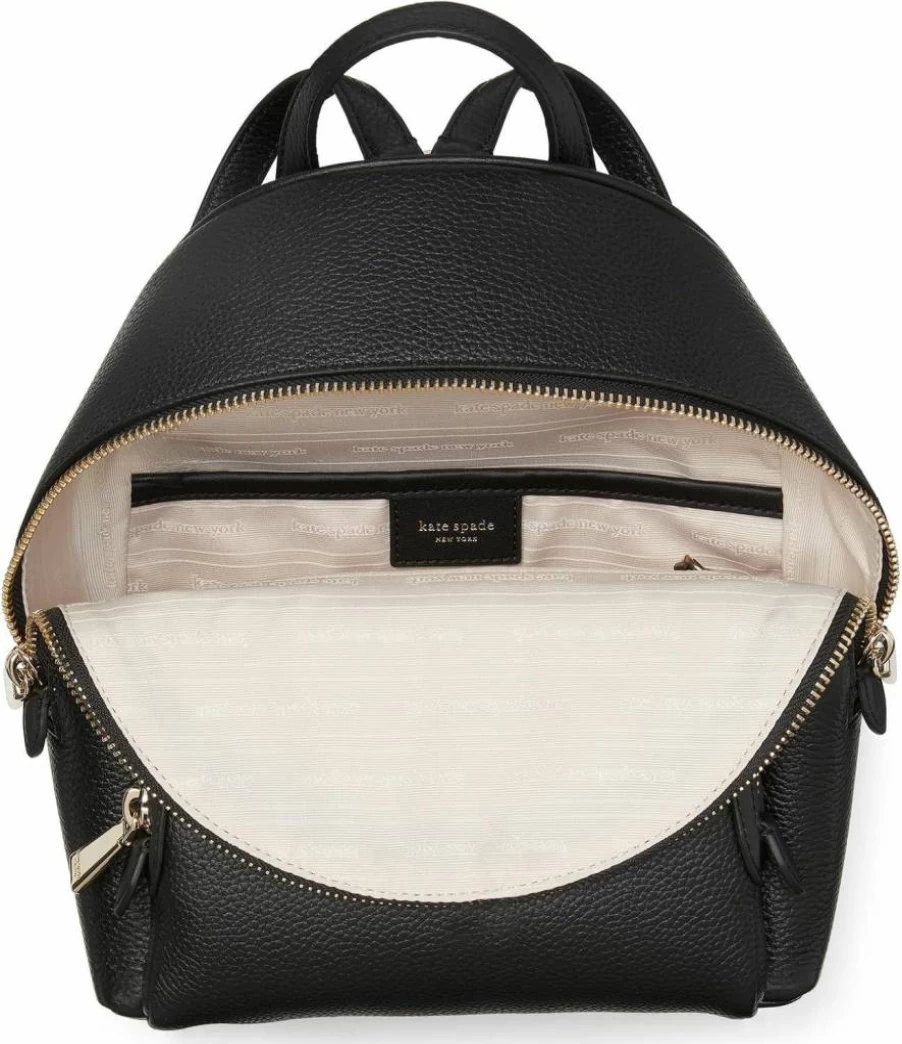 Kate Spade New York Hudson Small Leather Backpack for Women, Pebbled Texture, Stylish and Functional Daypack