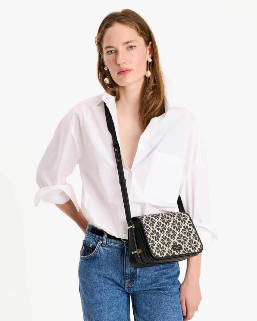 Kate Spade New York Liv Small Crossbody Bag with Floral Jacquard Design