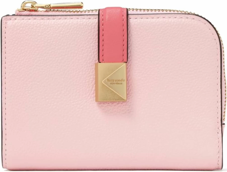 Kate Spade New York Women's Small Leather Wallet - Colorblocked Pebbled Deco Compact Wallet for Women