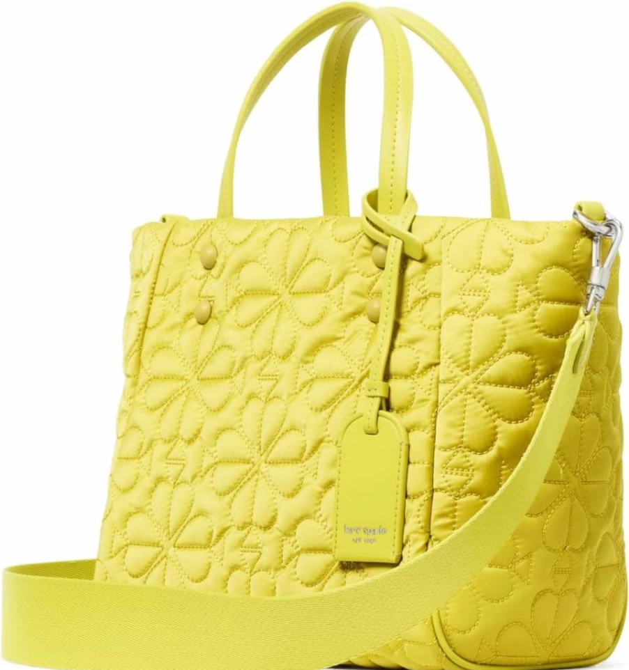 Kate Spade New York Tilly Small Quilted Tote Bag for Women, Stylish Fabric Handbag with Shoulder Strap, Elegant Everyday Purse