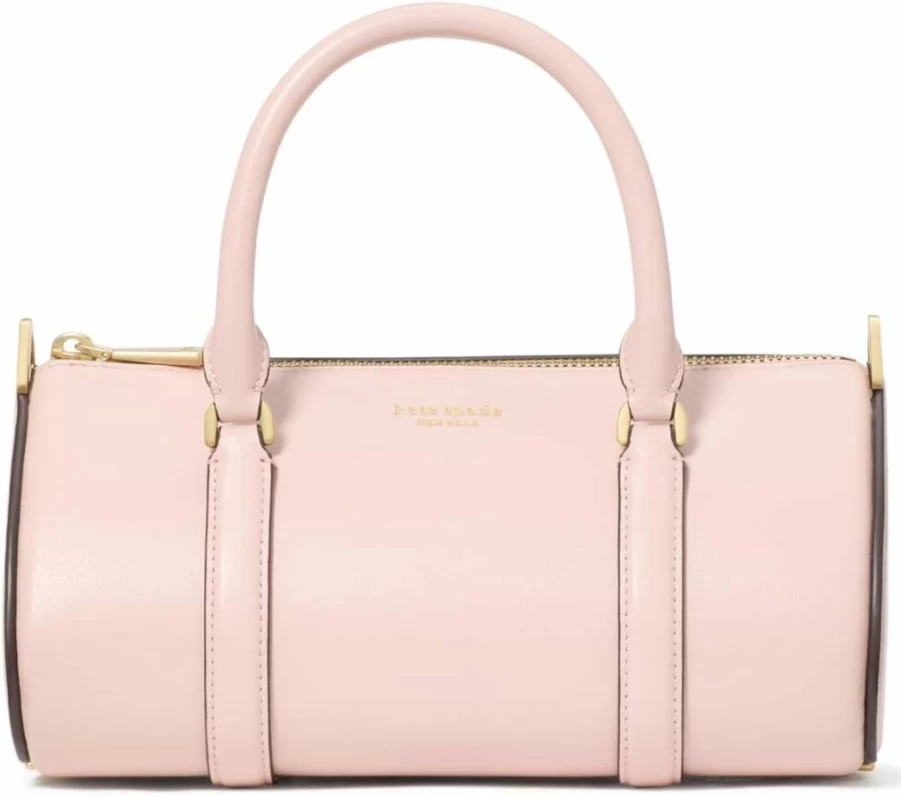 Kate Spade New York Small Barrel Bag in Rose Smoke | Genuine Leather Crossbody Purse for Women | Spade Icon Design