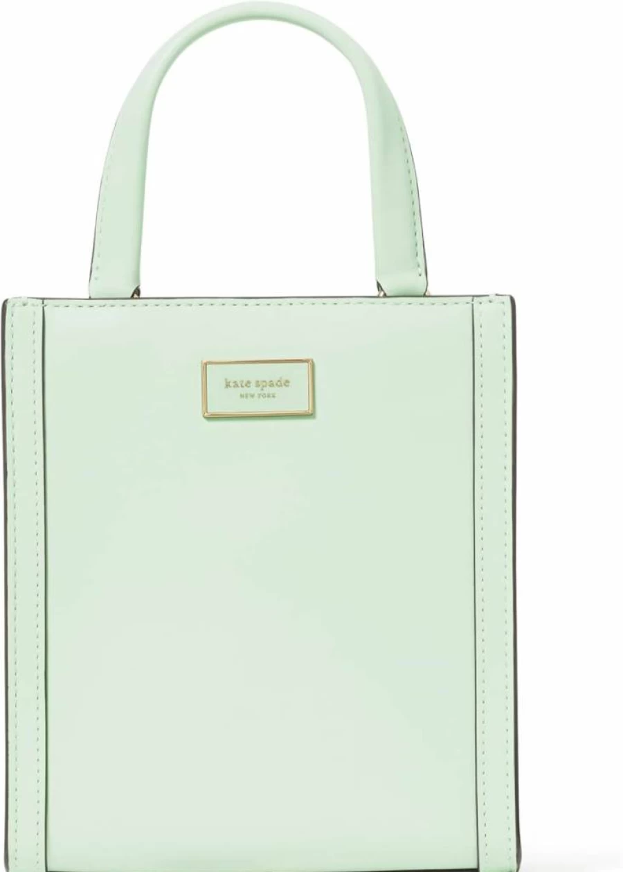 Kate Spade New York Mini Leather Tote Bag in Pistachio Ice - Manhattan Smooth Leather Crossbody Handbag