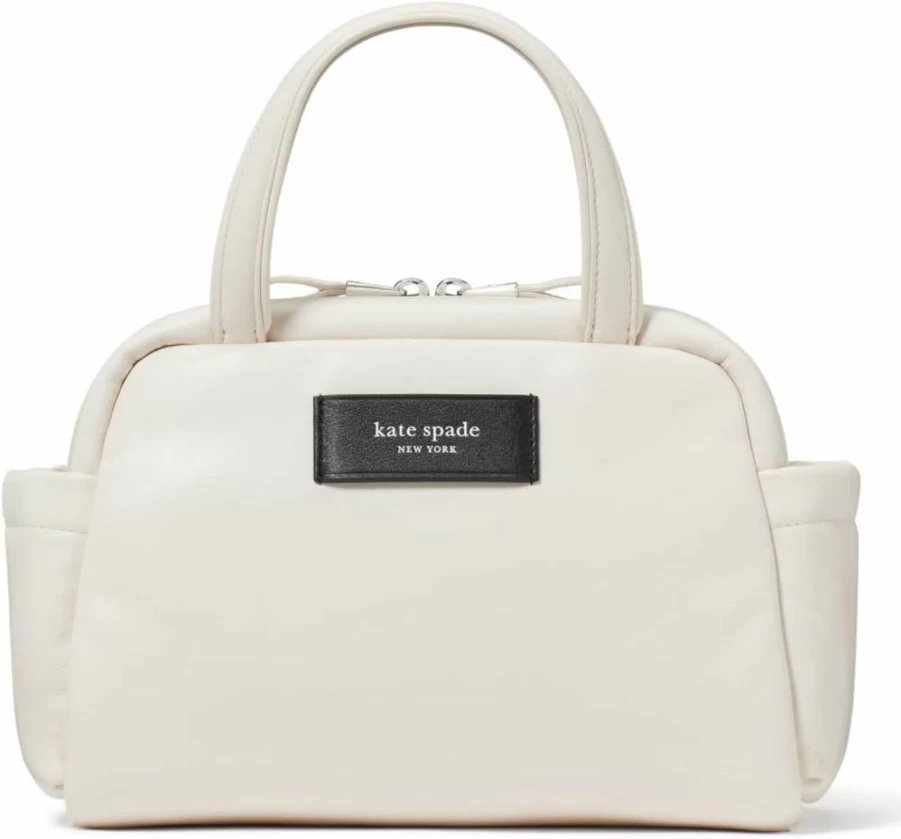 Kate Spade New York Women's Puffed Leather Satchel Handbag - Smooth Leather Crossbody Bag for Women
