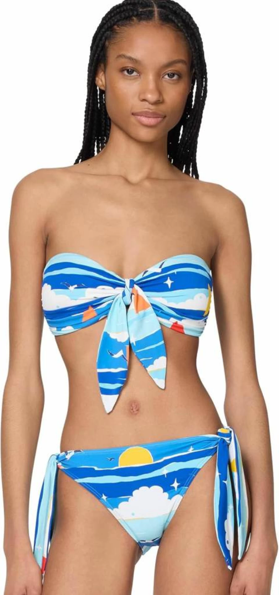 Kate Spade New York Women's Bandeau Bra Top - Summer Day Tie Strap Casual Comfortable Wear