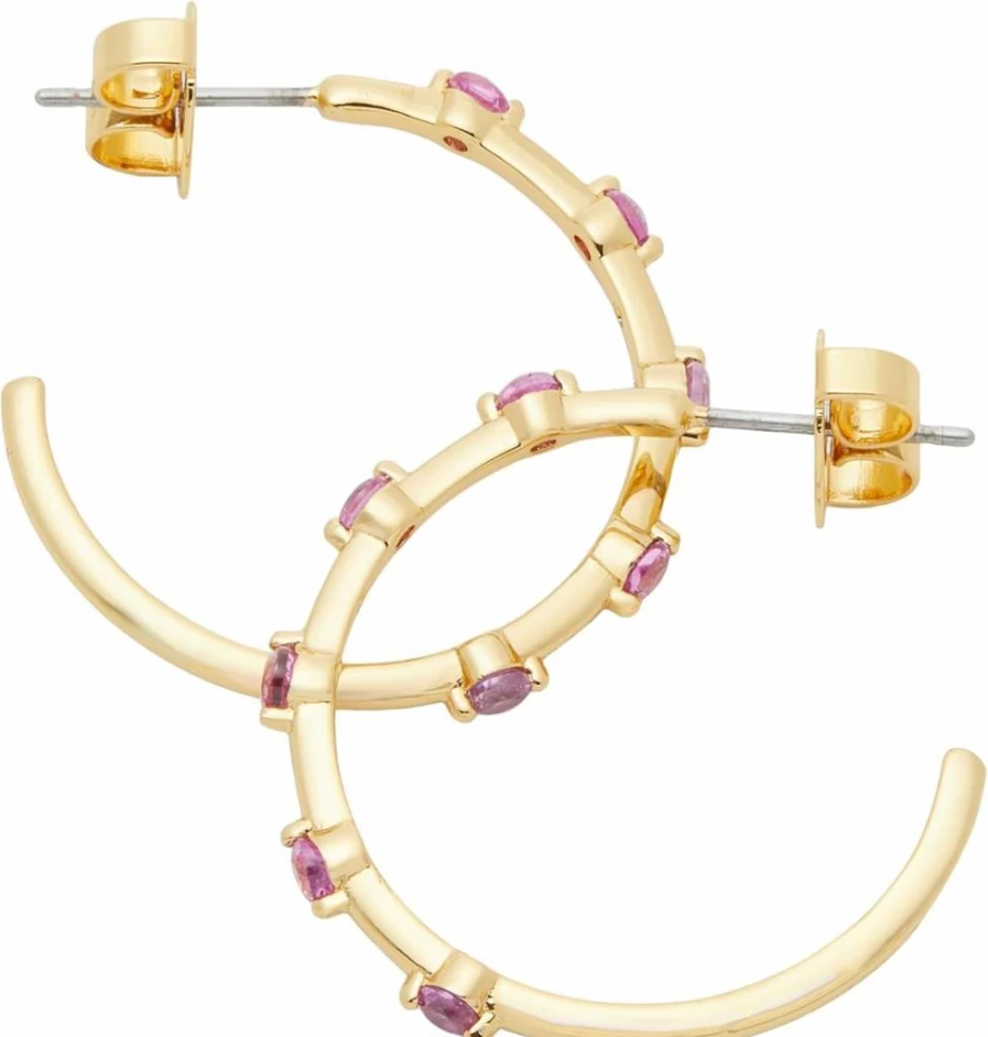 Kate Spade New York Shimmer Hoop Earrings - Sparkling Gold/Silver Hoops for Women