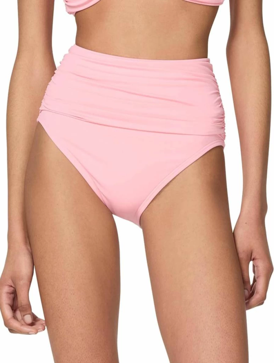 Kate Spade New York Women's High-Waisted Solid Shirred Bikini Bottom Swimwear