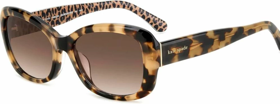 Kate Spade New York Women's Elowen Square Sunglasses with UV Protection, Gold/Black Frame, 55mm Lens