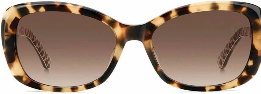 Kate Spade New York Women's Elowen Square Sunglasses with UV Protection, Gold/Black Frame, 55mm Lens