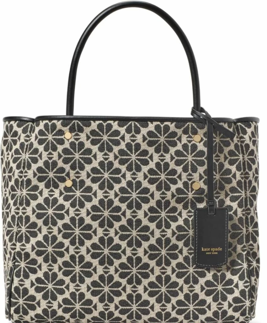 Kate Spade New York Medium Tote Bag with Floral Jacquard Design - Stylish Everything Tote for Women