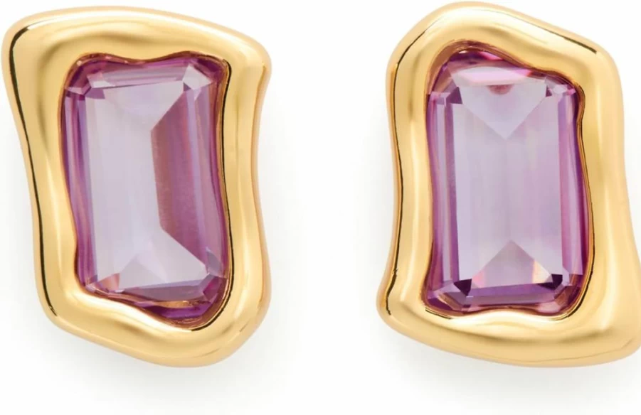 Kate Spade New York Molten Glass Stud Earrings – Sparkling Crystal Accent Studs for Women